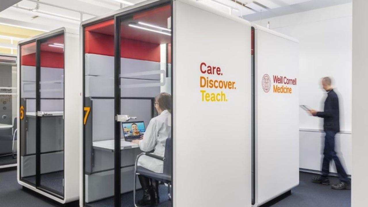 individual booths used for physicians to conduct telemedicine visits